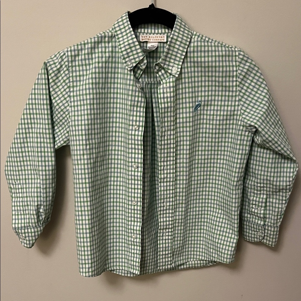 The Beaufort Bonnet Company Green Checkered Button Down Shirt